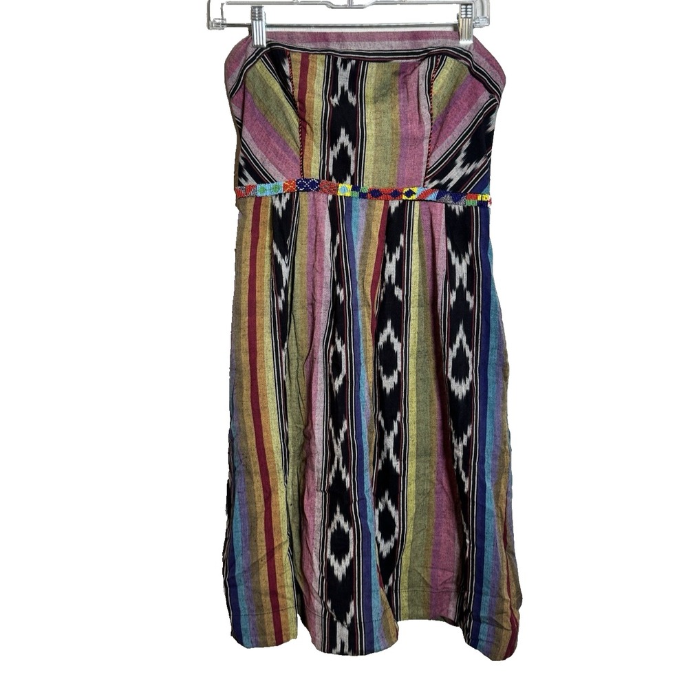Edme & Esyllte By Anthropologie Pueblo Tribal Native Strapless Dress Boho Size 6